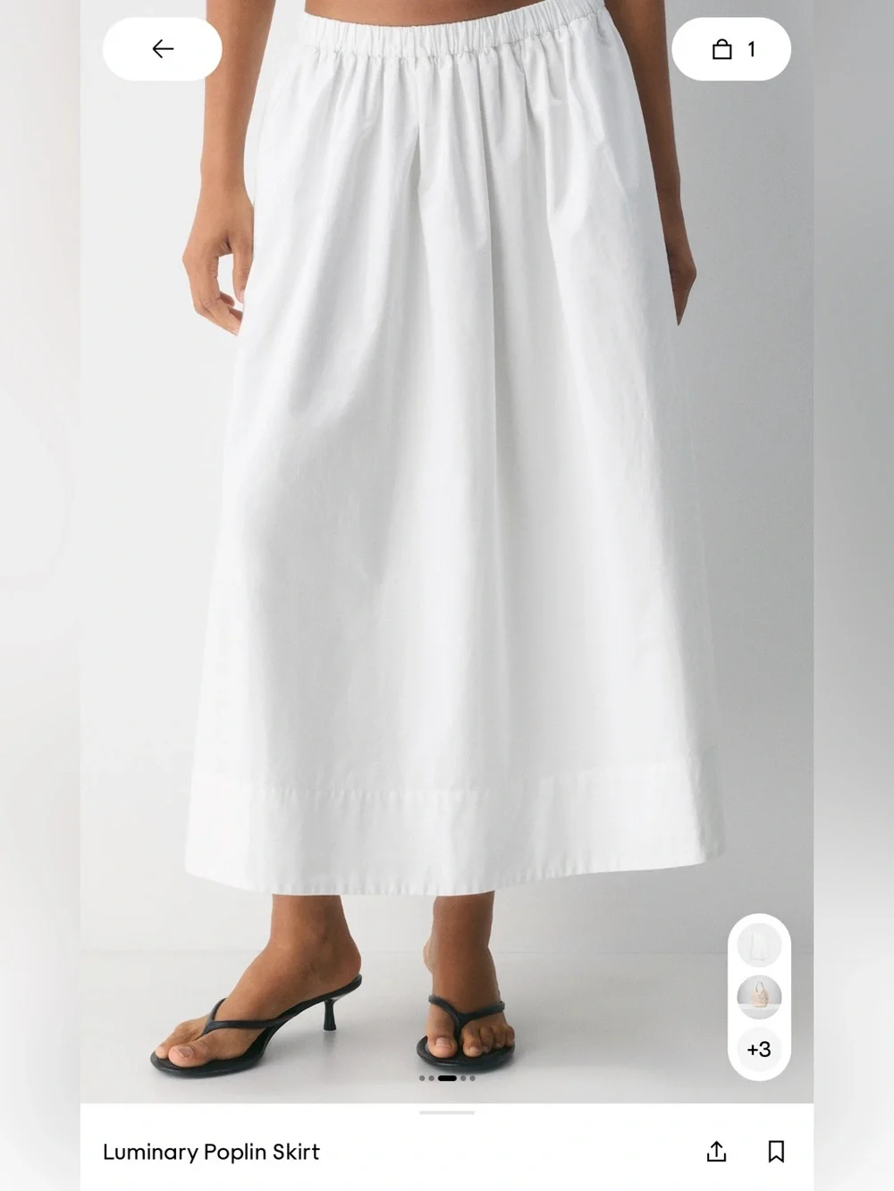 Aritzia White Poplin A-Line Skirt - Picture 1 of 6